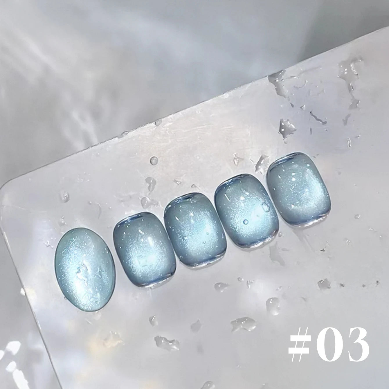 12ML 1-6PCS Summer And Autumn Island Glass Bead Magnet Cat Eye Gel Nail Polish Blue Nails Nail Art Nail Supplies