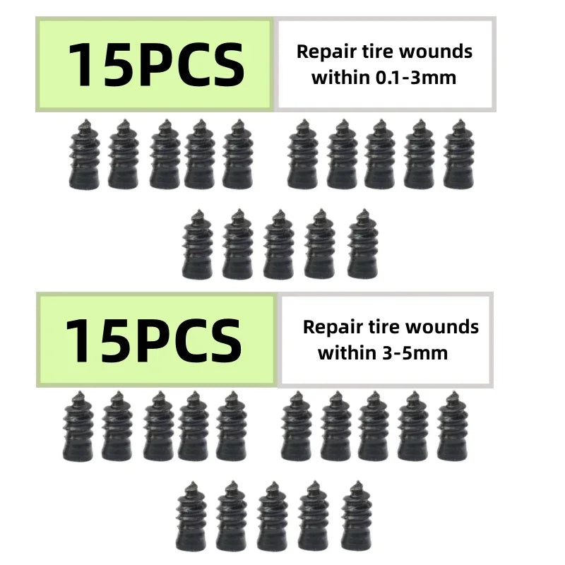 10/30Pcs Car Tyre Repair Rubber Nail Set Universal Car Motorcycle Tyre Repair Nails Truck Scooter Bike Tire Puncture Repair Tool
