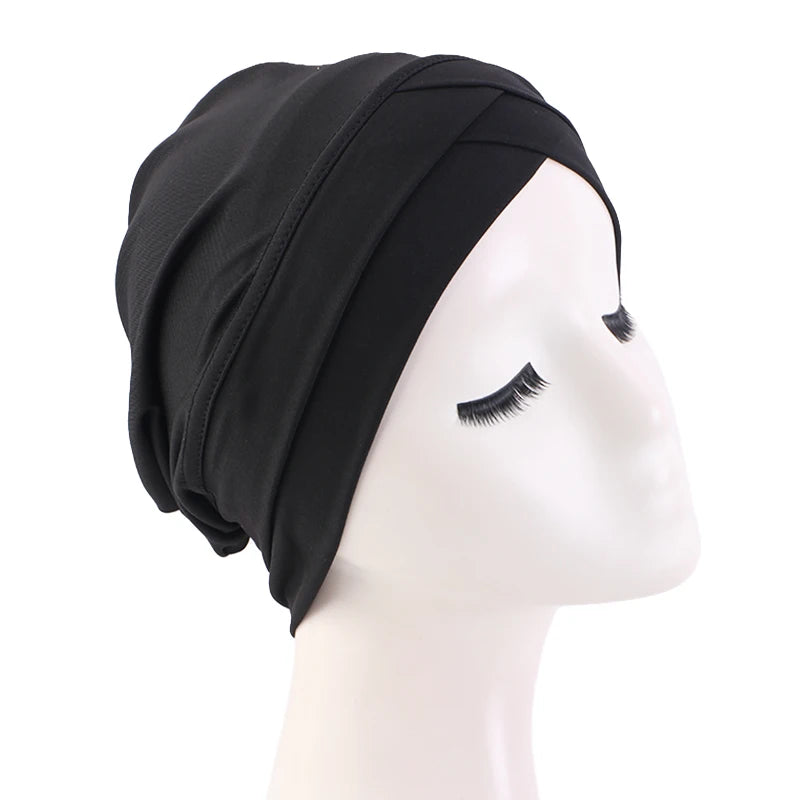 New Women cross muslim hijab inner hat Islamic UnderScarf Arab Wrap Chemo Bandana Muslim Scarf Hijab Bonnet Cap Indian Hat